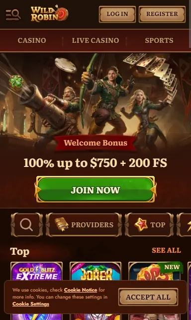 Wild Robin Casino — mobile